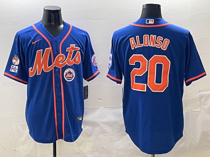 Men New York Mets #20 Alonso Blue Game 2025 Nike MLB Jersey style 7->new york yankees->MLB Jersey